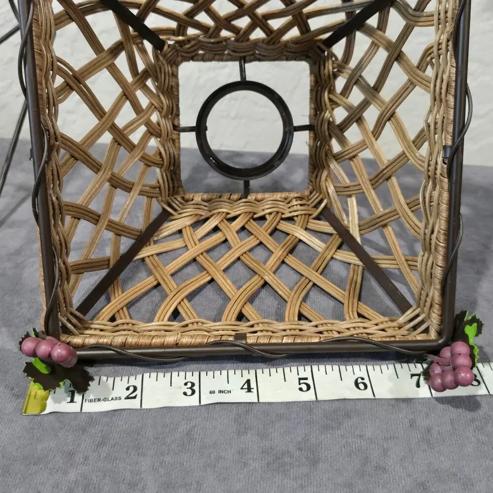 Vintage Bronze Grape Vine Wine Woven Wicker Rustic Style Tealight Candle Holder